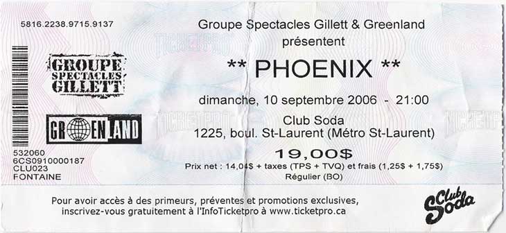 Phoenix Ticket